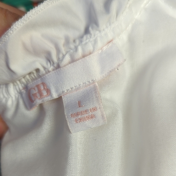 NWOT Gianni Bini Sweetheart Puff Sleeves Ruffle Poplin Dress White Size Large - Picture 6 of 9